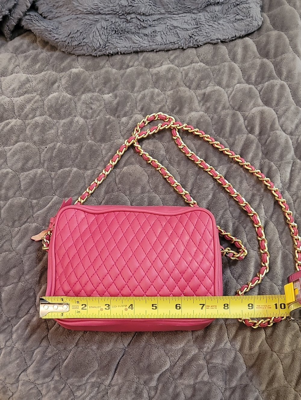Jennifer Moore Quilted Pink Chain Strap Crossbody